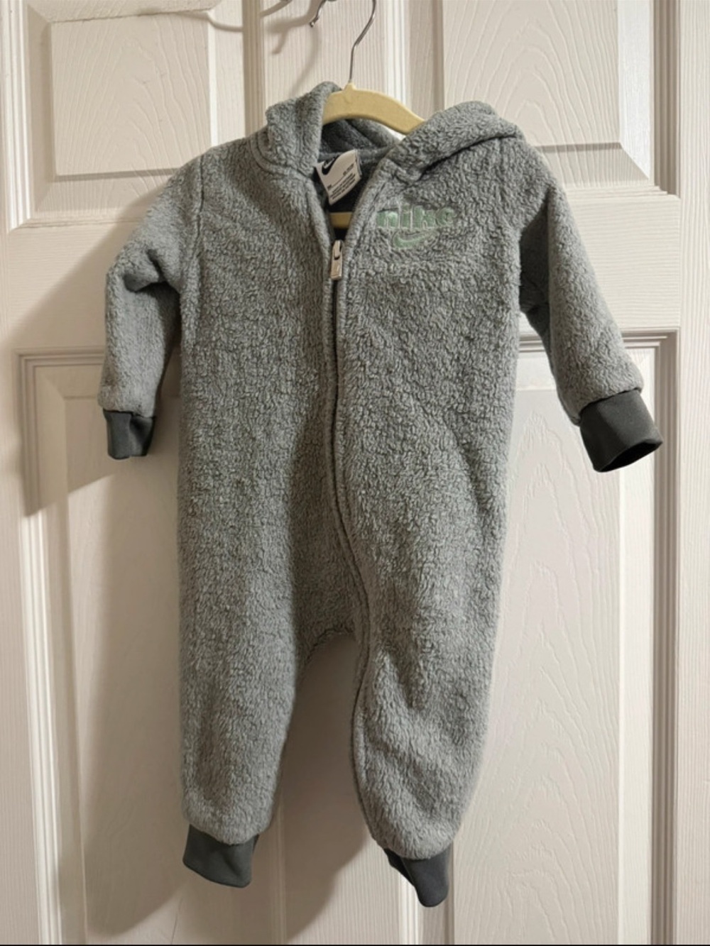 Cozy Hooded Fleece One-Piece - Gray